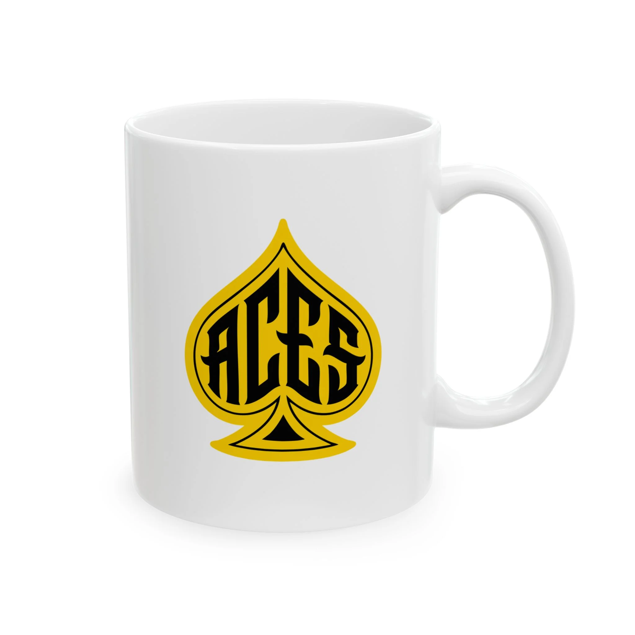White Ceramic Mug with Spade Logo - Image 4